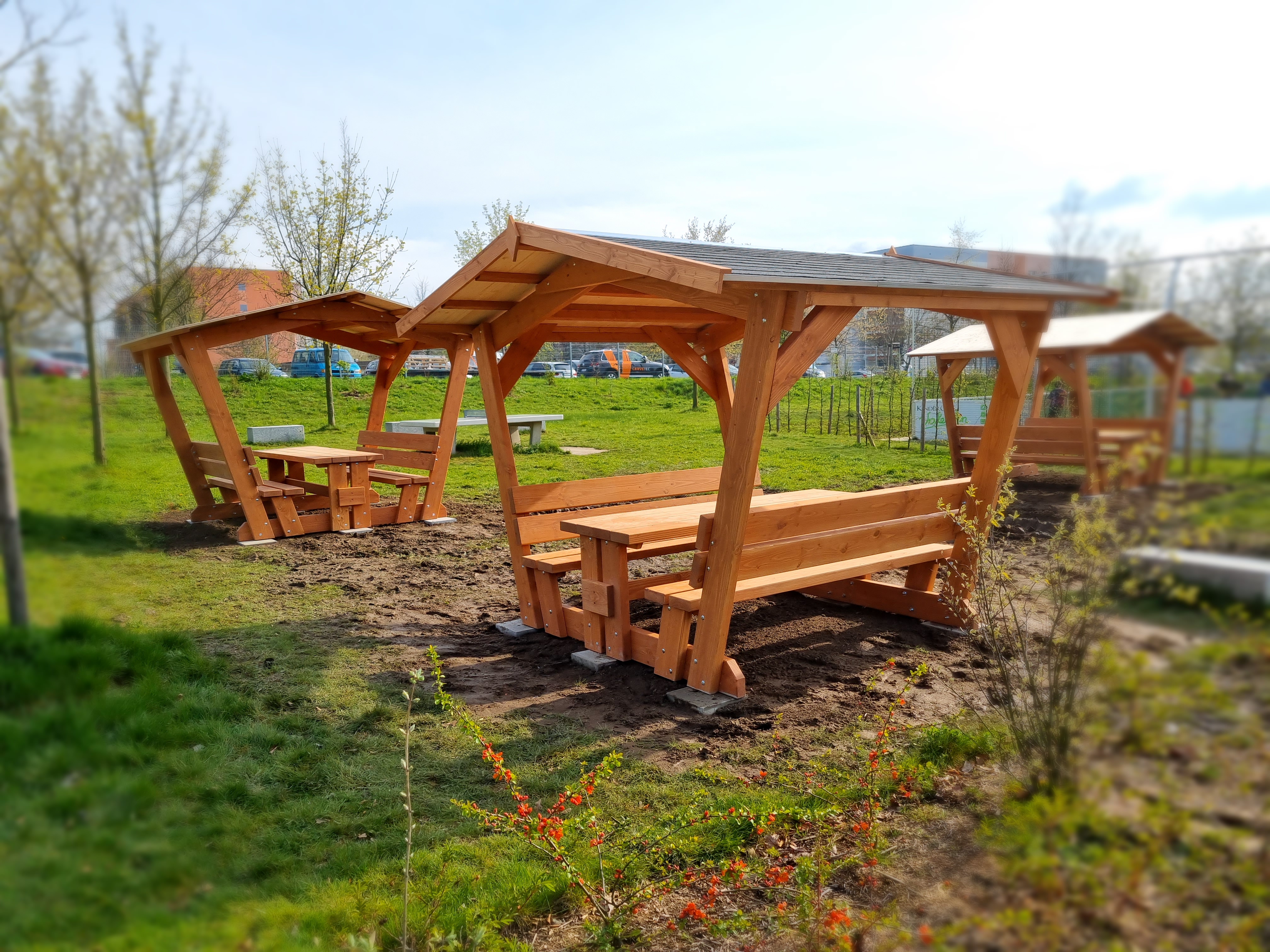 Überdachte Sitzgruppe Waldschänke Bausatz Klaus Douglasie